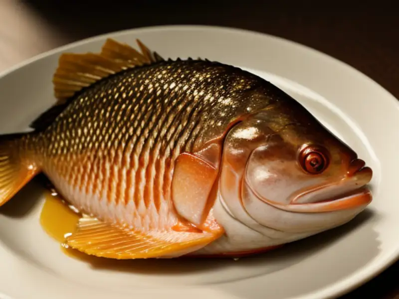Carangue grillée farcie au gingembre