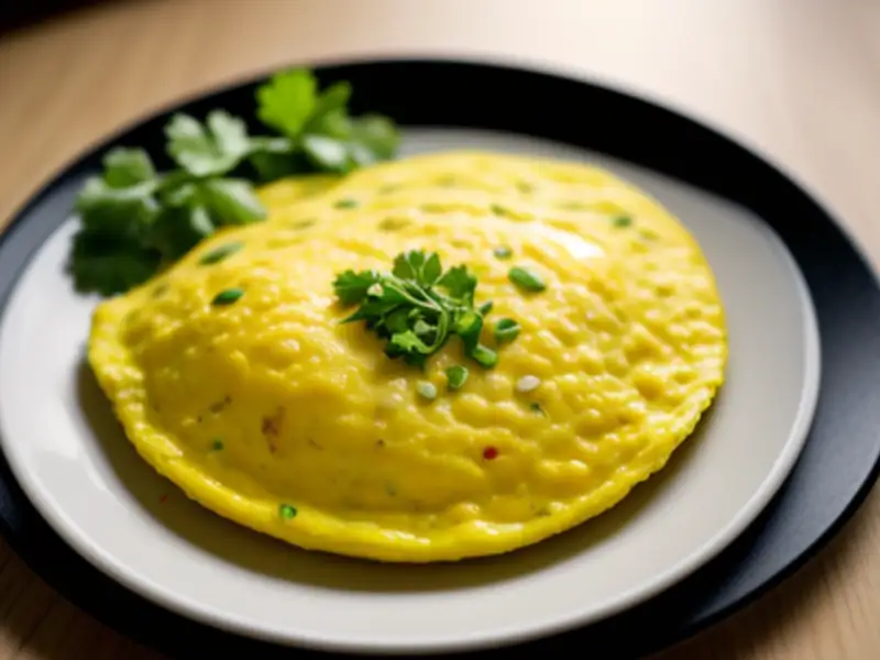 Omelette épicée à l'oignon et au piment vert