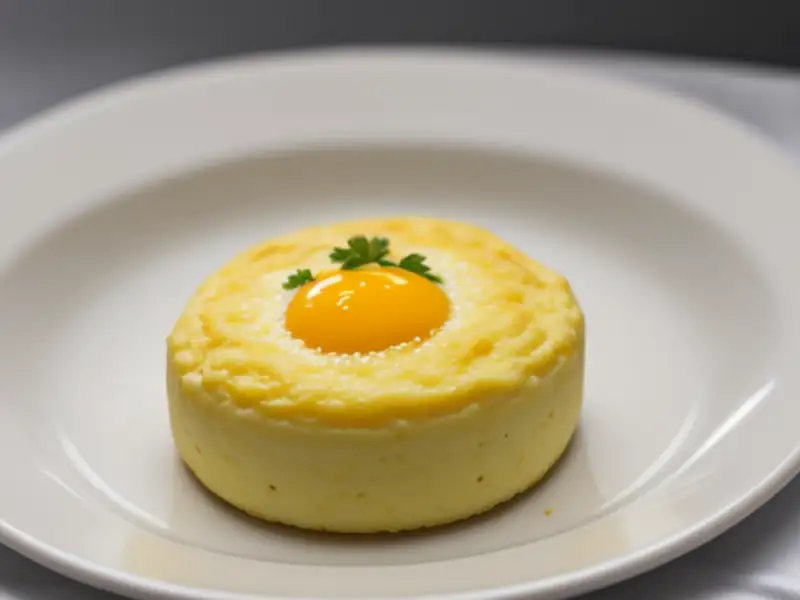 Omelette soufflée au fromage et aux lardons