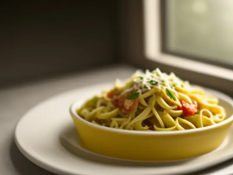 Tagliatelles à la sauce tomate et courgette